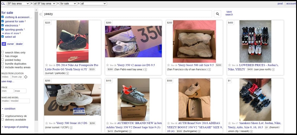 Craigslist yeezy