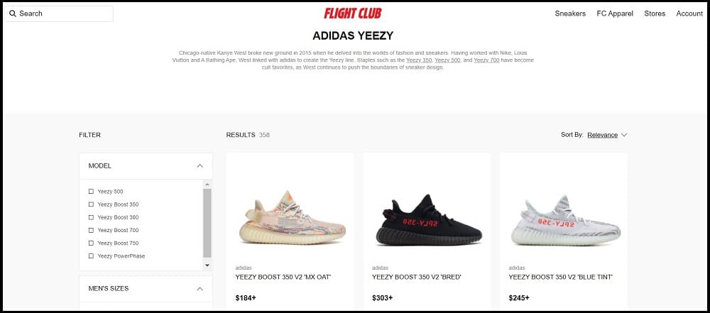 Flight Club homepage